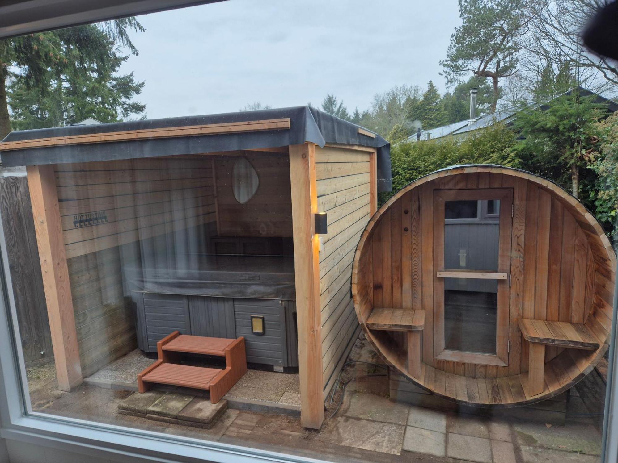 Luxe Boshuisje Met Prive Wellness & Jacuzzi Op De Veluwe Ermelo Eksteriør bilde